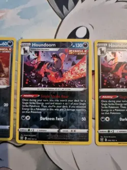 Pokemon Houndour 095/163 Houndoom 096/163 reverse holo & Holo Rare battle styles - Image 3