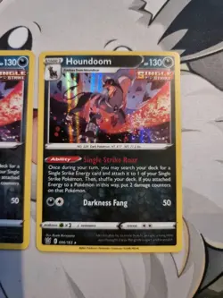 Pokemon Houndour 095/163 Houndoom 096/163 reverse holo & Holo Rare battle styles - Image 4