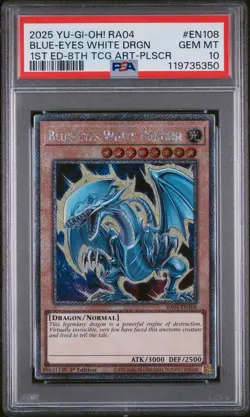 2025 YU-GI-OH! RA04-QUARTER CENTURY STAMPEDE BLUE-EYES WHITE DRAGON PSA 10 - Image 1