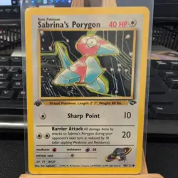 Pokemon TCG Cards 1st Edition Sabrina's Porygon 98/132 Gym Challenge EX - Image 1
