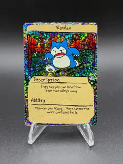 PokeDoodly Runlax (Snorlax) - 1st Edition - Holo Rare - Insert Card - Fan Art - Image 1