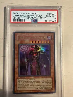 💎2006 Yugioh! 1st Edition PSA 10 Dark Eradicator Warlock SD6-EN001 GEM MT💎 - Image 1