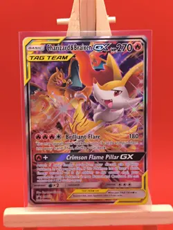 Charizard & Braixen GX SM230 Tag Team Alternate Full Art Promo Pokemon Card - Image 1