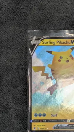 Surfing Pikachu V 008/025 SWSH Celebrations Ultra Rare Holo Pokemon TCG Card NM - Image 3