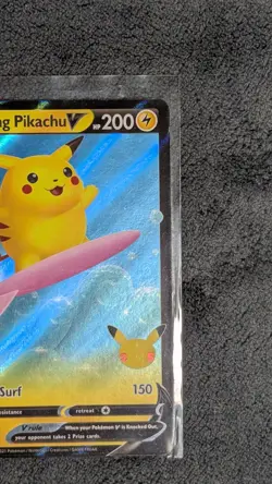Surfing Pikachu V 008/025 SWSH Celebrations Ultra Rare Holo Pokemon TCG Card NM - Image 4