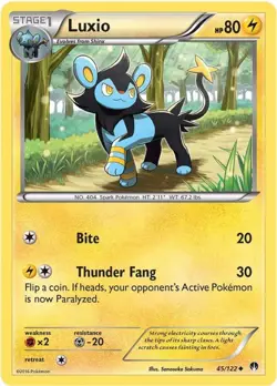 Luxio 45/122 BREAKpoint Mint Pokemon Card - Image 1