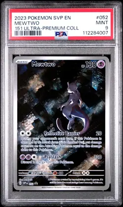 2023 POKEMON SVP EN-SV BLACK STAR PROMO 151 ULTRA-PREM COLL #052 MEWTWO PSA 9 - Image 1