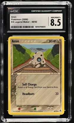 2006 Pokemon EX Legend Maker Aron 48/92 CGC 8.5 NM - Image 1