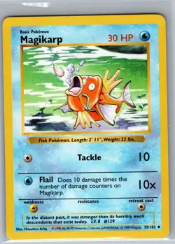 Magikarp 35/102 Base Set (Shadowless) - Pokemon Card - NM - Image 1