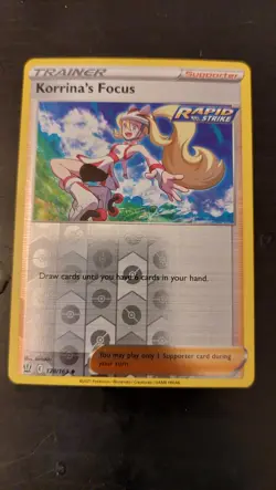 Reverse-Holographic Korrina's Focus (128/163) Pokemon Supporter Trainer Card - Image 2