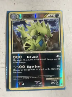 Tyranitar 26/95 Heart Gold Soul Silver Unleashed Holo Card Rare HGSS MP Mod Play - Image 1