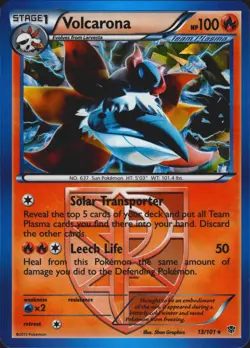 Volcarona 13/101 BW Plasma Blast Cracked-Ice Holo Deck Excl Pokemon Card VLP - Image 1