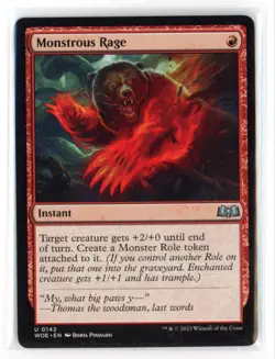 MtG WoE Monstrous Rage #142 Non-Foil - Image 1