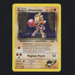 Rocket's Hitmonchan 11/132 Gym Heroes Holo Rare Vintage Pokemon TCG HP *Crease* - Image 1