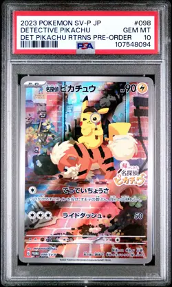 2023 POKEMON JAPANESE SV-P PROMO #098 DETECTIVE PIKACHU PSA 10 - Image 1