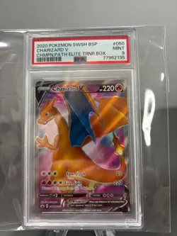 PSA Mint 9 - Pokemon TCG Charizard V Sword & Shield SWSH050 Holo Promo - Image 1