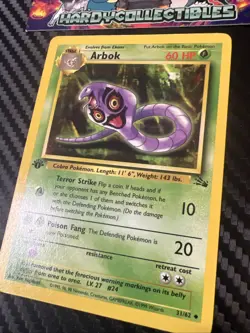 Arbok 1st Edition 31/62 Fossil WOTC Vintage Pokemon MP - Image 2