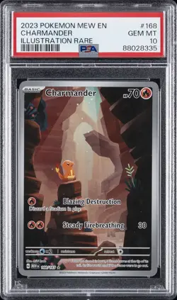 2023 POKEMON MEW EN-151 ILLUSTRATION RARE #168 CHARMANDER PSA 10 - Image 1