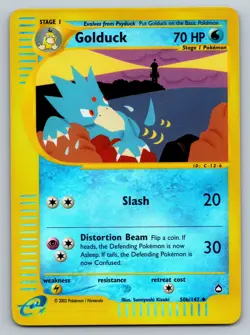 Pokemon Golduck 50b/147 Reverse Holo 2003 Aquapolis E Reader Series LP - Image 1