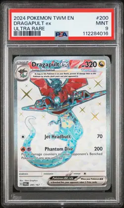 2024 POKEMON TWM EN-TWILIGHT MASQUERADE ULTRA RARE #200 DRAGAPULT EX PSA 9 - Image 1