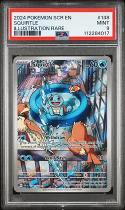 2024 POKEMON SCR EN-STELLAR CROWN ILLUSTRATION RARE #148 SQUIRTLE PSA 9 - Image 1