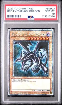 2023 YU-GI-OH! TN23-25TH ANV TIN: DUELING HEROES RED-EYES BLACK DRAGON PSA 10 - Image 1