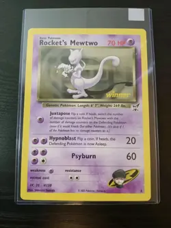 Oversized Pokemon Card Rocket's Mewtwo Jumbo Winner Promo Best Of Game - Image 3