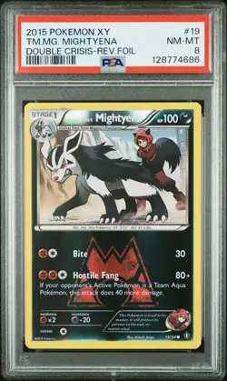 Pokemon Card Team Magma's Mightyena 19/34 Reverse Holo Double Crisis PSA 8 NM-MT - Image 1