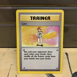 Pokemon Lass 75/102 Base Set Rare Trainer Card Non Holo Vintage Ex F - Image 1