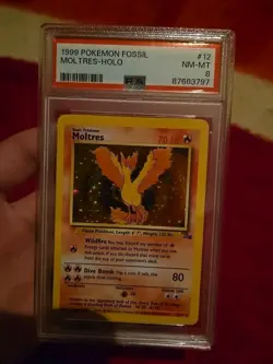 Psa Graded Holo Fossil Set Moltres Pokemon Card 12/62 - Image 1