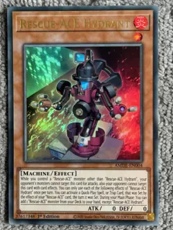 Yu-Gi-Oh Rescue-ACE Hydrant AMDE-EN004 1st Edition Ultra Rare Yugioh TCG Card - Image 1