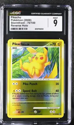 CGC 9 Pikachu 70/146 Reverse Holo Stormfront Pokemon Card 2008 - Image 1