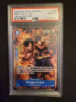 2025 One Piece Card Game TCG Portgas.D.Ace OP08-052 PSA 10 Gem 💎 - Image 1