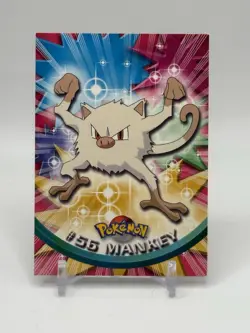 Mankey #55 Blue Logo Topps 2000 Tv Animation Edition Pokemon Blue LP H1 - Image 1