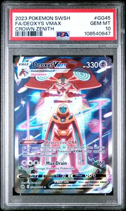 2023 POKEMON SWORD & SHIELD CROWN ZENITH #GG45 FULL ART/DEOXYS VMAX PSA 10 - Image 1