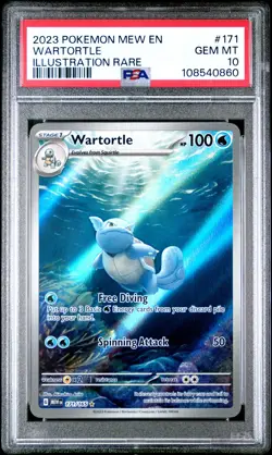 2023 POKEMON MEW EN-151 ILLUSTRATION RARE #171 WARTORTLE PSA 10 - Image 1