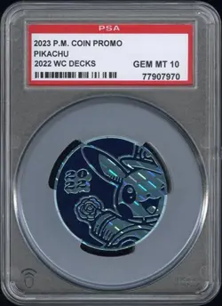 PSA 10 Pikachu Jumbo Coin - London 2022 World Championship Pokemon Promo - Image 1
