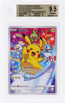 2020 Pokemon Sword and Shield Promo Indonesian Pikachu BGS 9.5 - Image 1