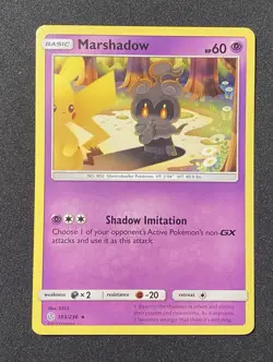Marshadow Pokemon Cosmic Eclipse Rare 103/236 With Pikachu Near Mint NM - Image 1