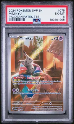 2024 POKEMON SVP EN-SV BLACK STAR PROMO #075 MIMIKYU PSA 6 - Image 1