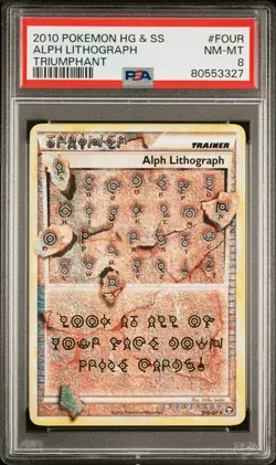 2010 POKEMON TRIUMPHANT ALPH LITHOGRAPH #FOUR PSA 8 NM-MT #80553327 - Image 1