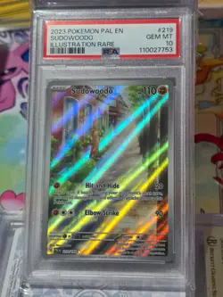 Sudowoodo 219/193 Illustration Rare Pokemon S&V Paldea Evolved IR PSA 10 Card - Image 1
