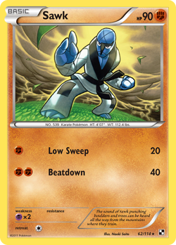 Sawk 62/114 Rare | Black & White | Pokemon Card - Image 1