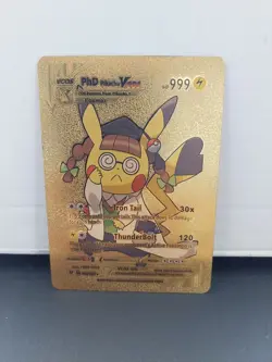 Pikachu PhD Gold Vcos Cosplay Pokemon Card - Image 1
