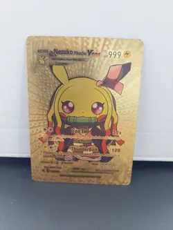 Pikachu Nezuko Gold Vcos Cosplay Pokemon Card - Image 1