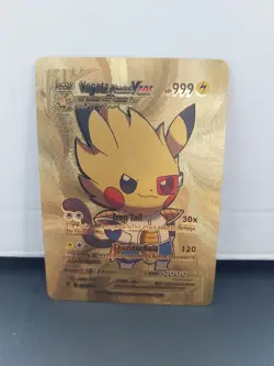 Pikachu Vegeta Gold Vcos Cosplay Pokemon Card - Image 1