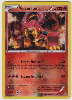 Volcanion 25/114 Pokemon TCG Card XY Steam Siege Reverse Holo - Image 1