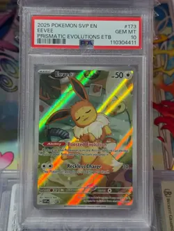 PSA 10 GEM MINT Eevee 173/SVP Black Star PROMO Prismatic Evolutions ETB Pokemon - Image 1