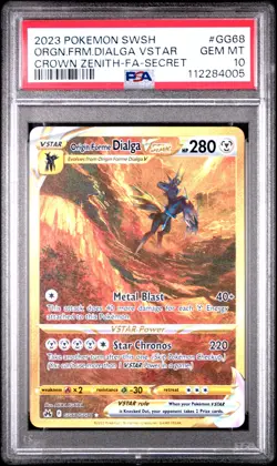 2023 POKEMON SWSH SECRET #GG68 FULL ART/ORIGIN FORME DIALGA VSTAR PSA 10 - Image 1