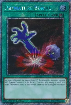 [Platinum Secret Rare] YuGiOh - Premature Burial - NM/M - RA03-EN103 - 1st Ed - Image 1